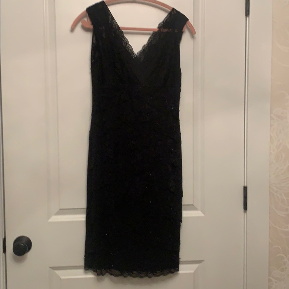 Marina black sequined cocktail dress